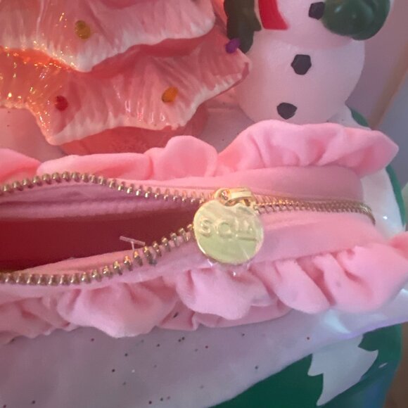 Stoney Clover Lane - Women's Velvet Ruffle Pouch - Small Embroidered Bird NWOT - Picture 8 of 8